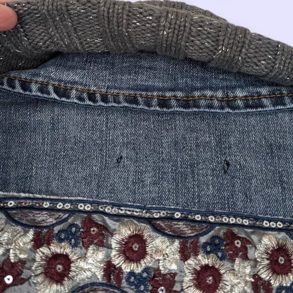 Desigual Embroidered Exotic Denim Jacket - Picture 8 of 11